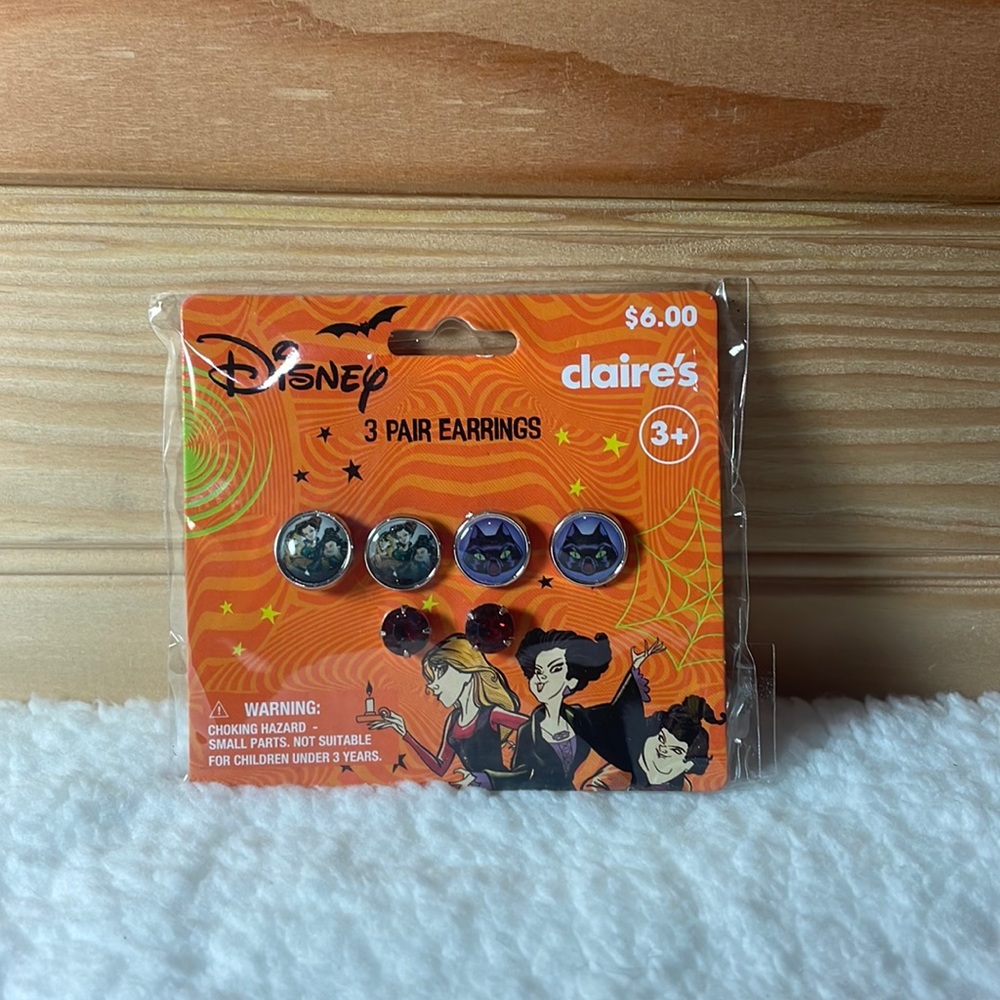 NIP The Sanderson Sisters and Thackery Binx Earring, Hocus Pocus, Set Claires